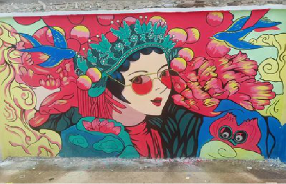 太湖墙体彩绘-网红墙