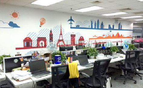 太湖教你设计办公室墙绘的方法。