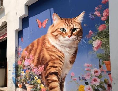 太湖自己绘制有个性的手绘墙