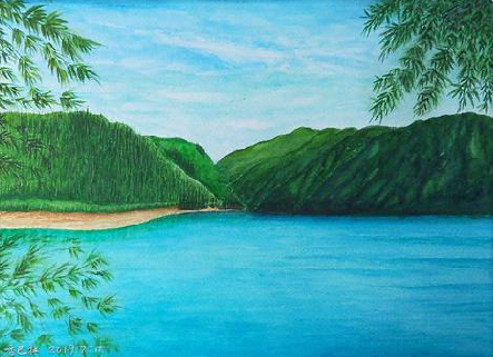 太湖在墙绘中，如何绘画绿水青山？