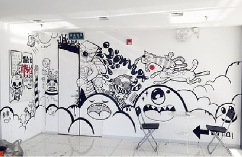 太湖手绘墙并非传统涂鸦。